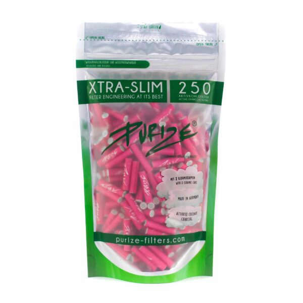 Purize Xtra Slim Aktivkohlefilter 250 Stk. Pink