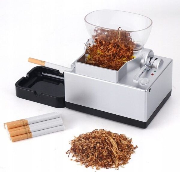 Zigarettenstopfmaschine mit Einfülltrichter, silber